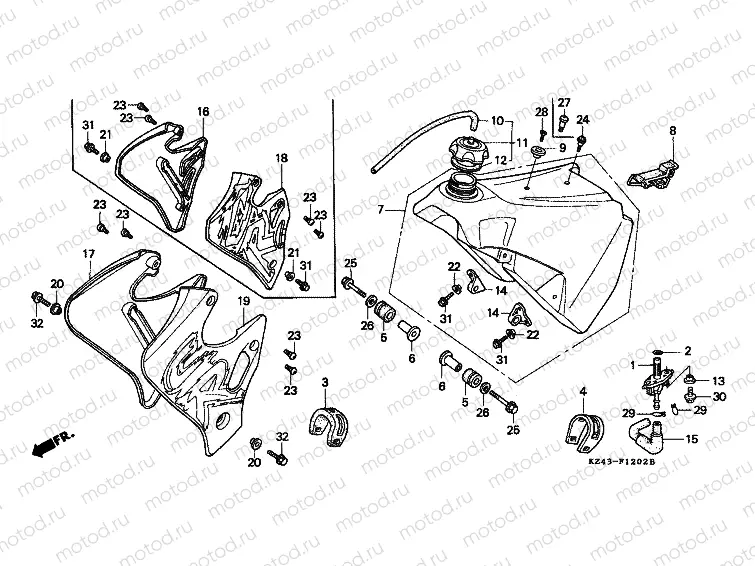 F-12-2 FUEL TANK (CR125RP / RR / RS / RT / RV)