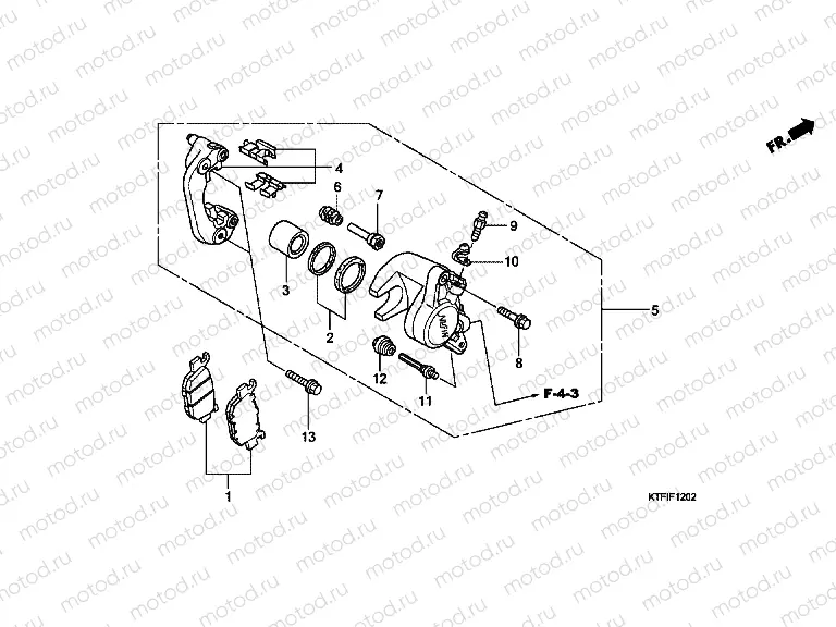 F-12-2 REAR BRAKE CALIPER (SH125 / R / 150 / R)
