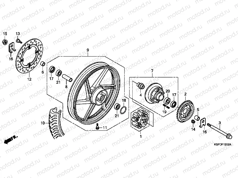 F-12-2 REAR WHEEL (MOLDED / DISC BRAKE)