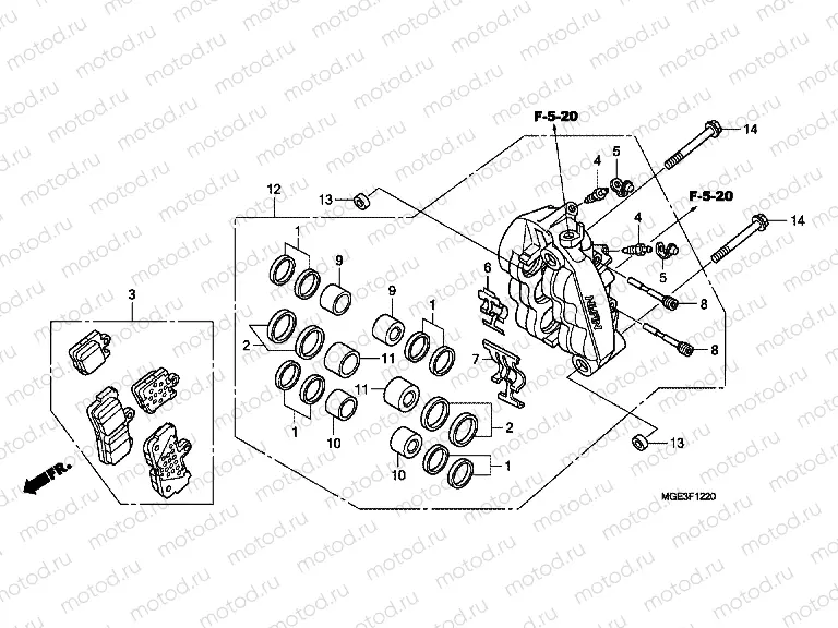 F-12-20 B. FRONT BRAKE CALIPER