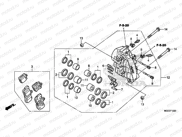 F-12-20 B. FRONT BRAKE CALIPER