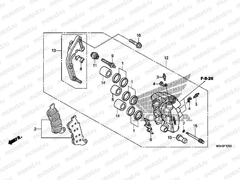 F-12-20 B. FRONT BRAKE CALIPER