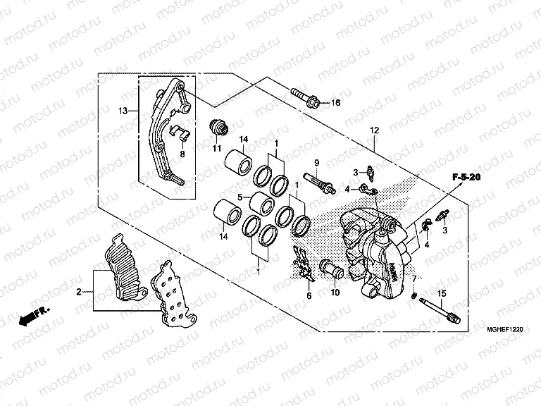 F-12-20 B. FRONT BRAKE CALIPER