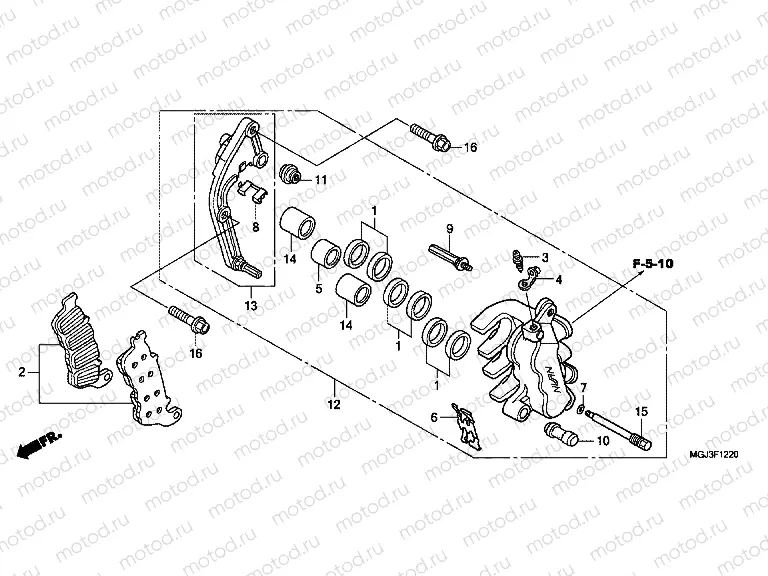 F-12-20 B. FRONT BRAKE CALIPER (CBF1000FA / FS / FT)