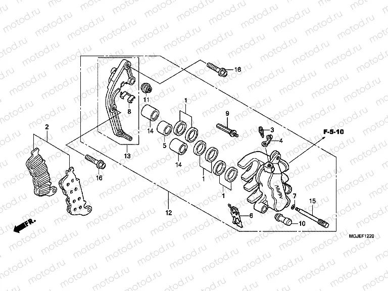 F-12-20 B. FRONT BRAKE CALIPER (CBF1000FA / FT / FS)