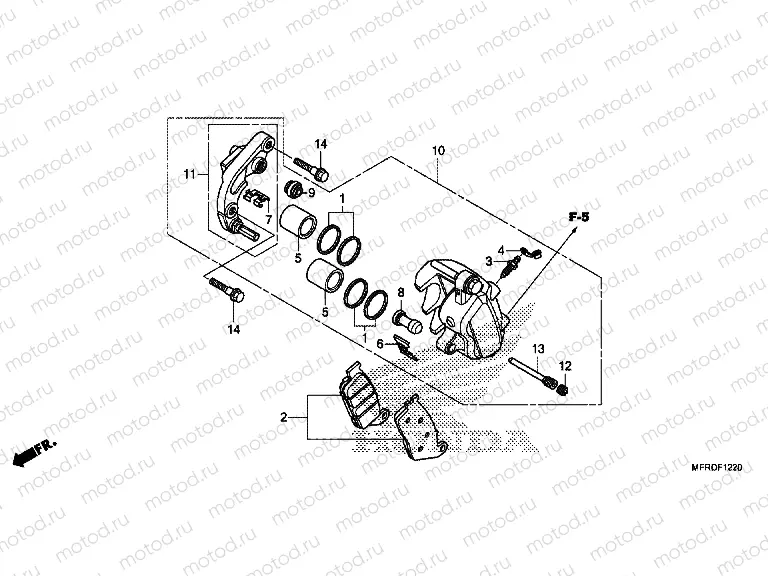 F-12-20 FRONT BRAKE CALIPER (VT1300CR)
