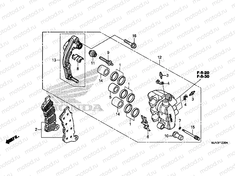 F-12-20 LEFT FRONT BRAKE CALIPER