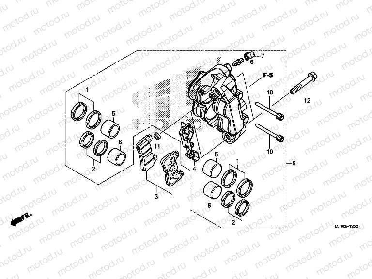 F-12-20 LEFT FRONT BRAKE CALIPER