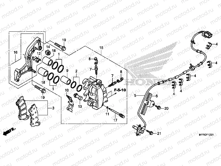 F-12-21 FRONT BRAKE CALIPER (VT1300CXA)