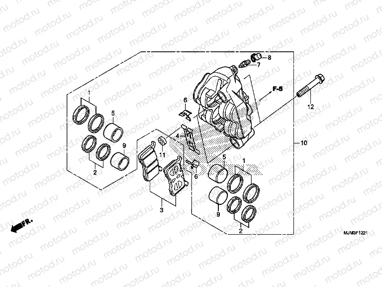 F-12-21 LEFT FRONT BRAKE CALIPER (VFR800FH)