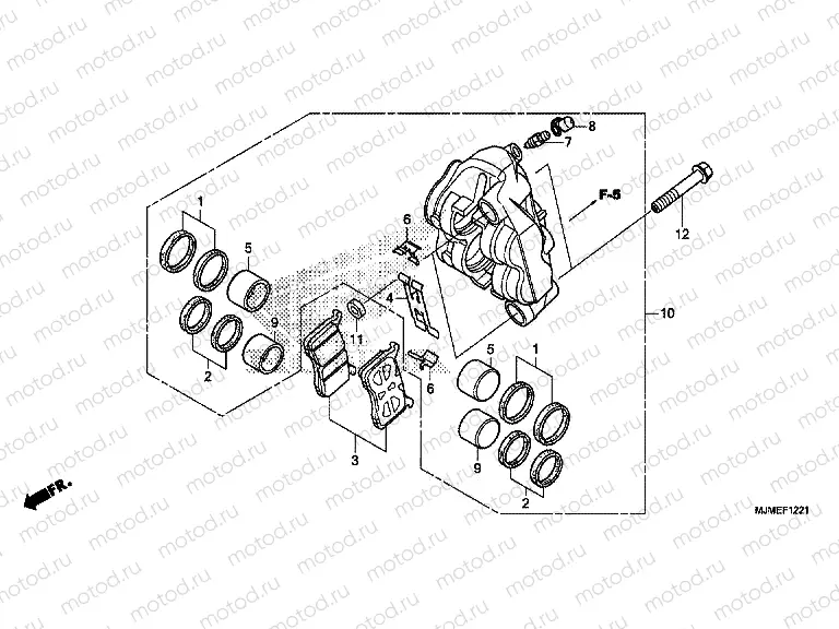 F-12-21 LEFT FRONT BRAKE CALIPER (VFR800XH)