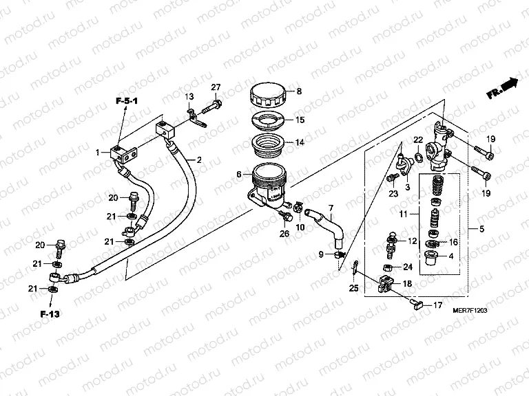 F-12-3 REAR MAIN BRAKE (CBF600SA8 / NA8)