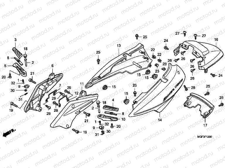 F-12 BODY COVER (FJS600A9-KO)