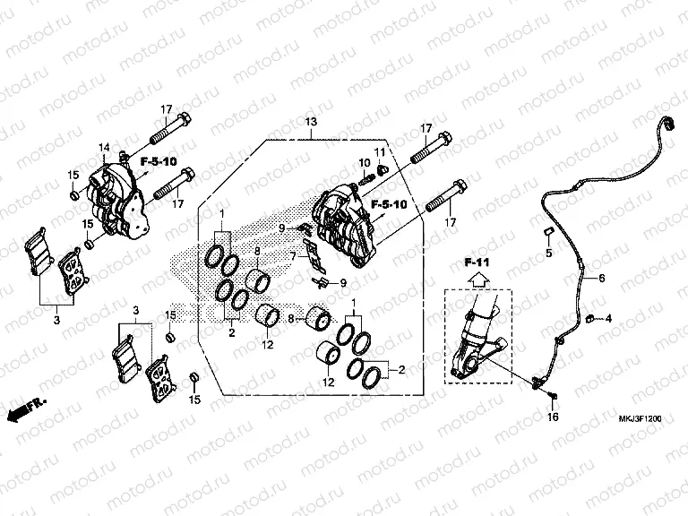 F-12 FRONT BRAKE CALIPER