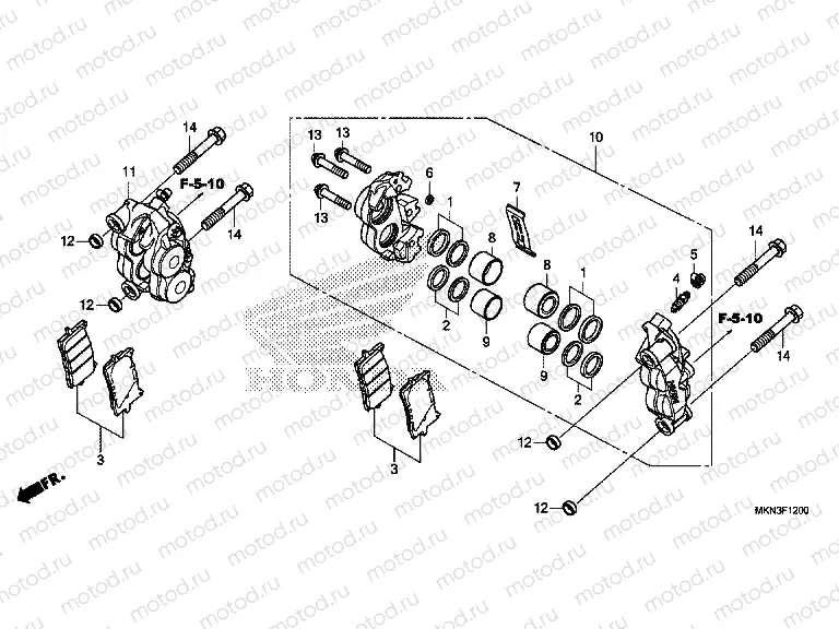 F-12 FRONT BRAKE CALIPER