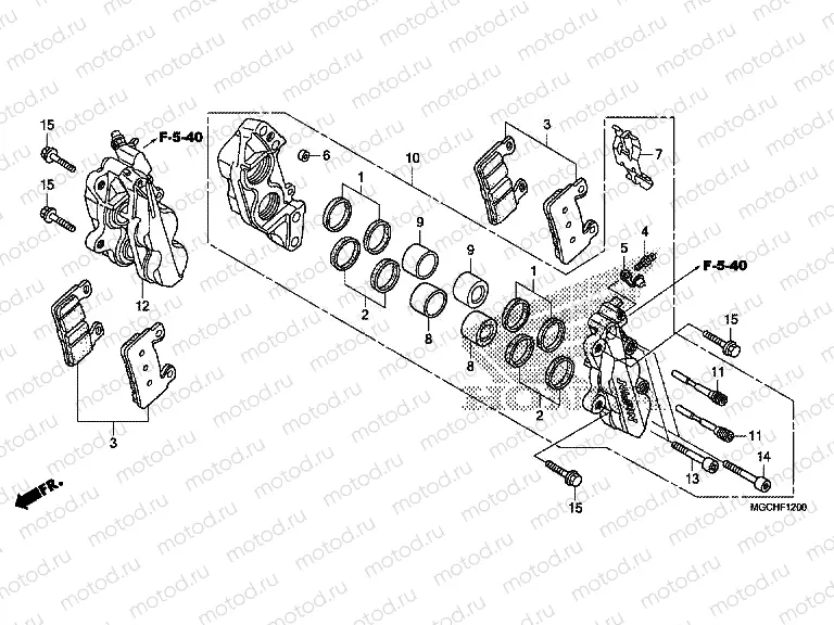 F-12 FRONT BRAKE CALIPER (CB1100CA / CAD / TA / TAD)