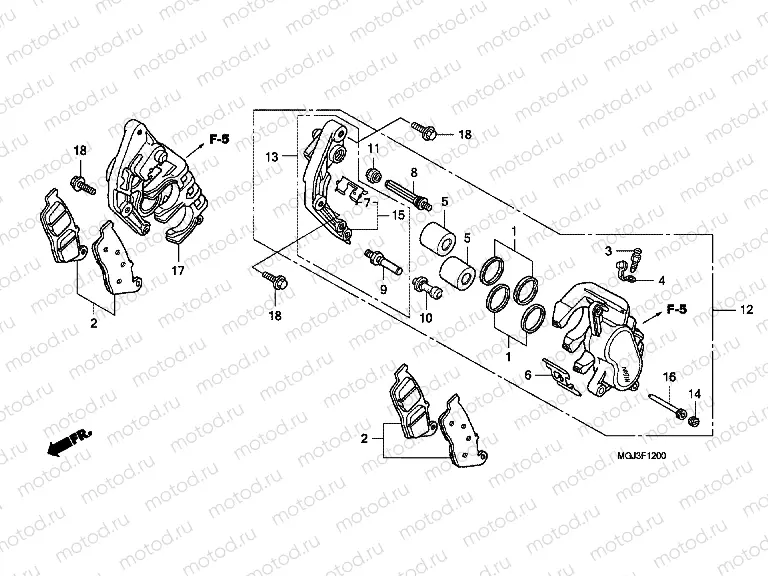 F-12 FRONT BRAKE CALIPER (CBF1000F)