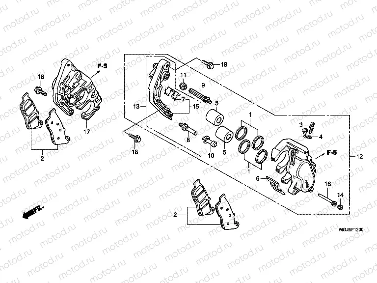 F-12 FRONT BRAKE CALIPER (CBF1000F)