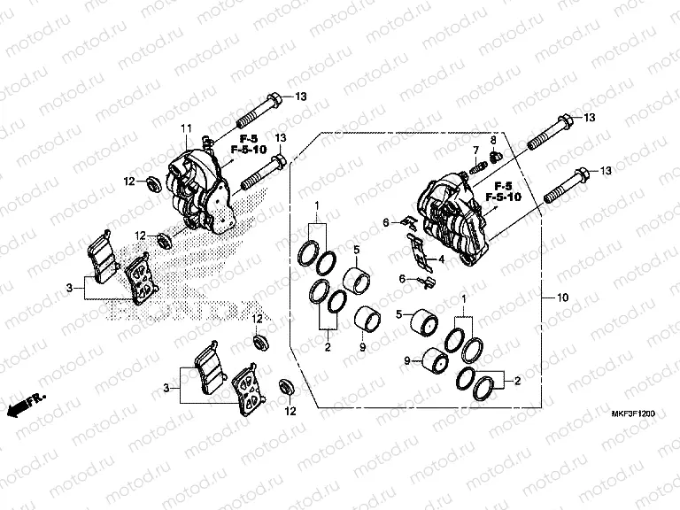 F-12 FRONT BRAKE CALIPER (CBR1000RR / RA)