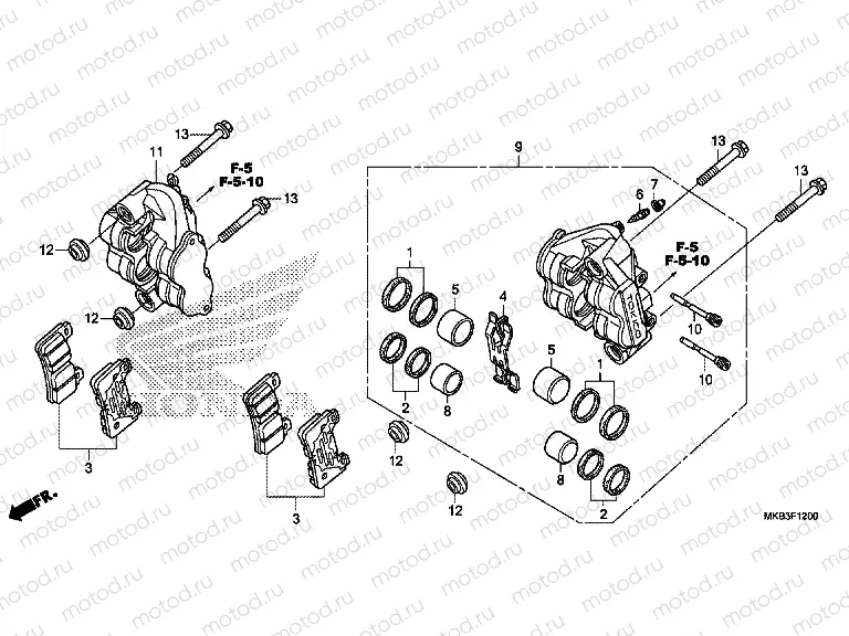 F-12 FRONT BRAKE CALIPER (CBR1000RR/RA)