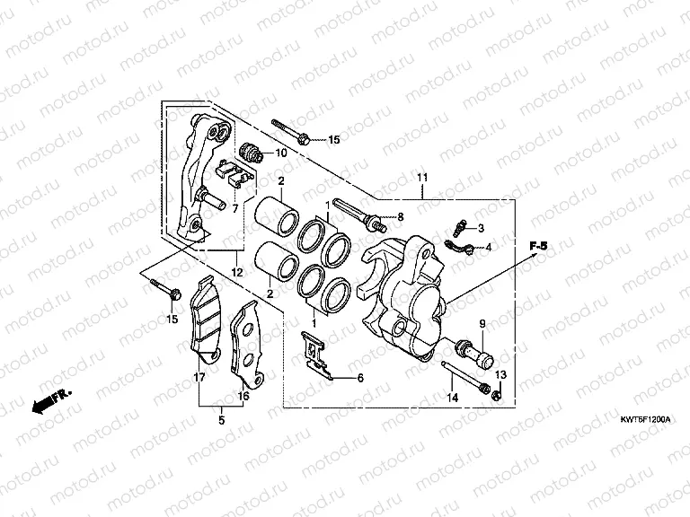 F-12 FRONT BRAKE CALIPER (XRE300)