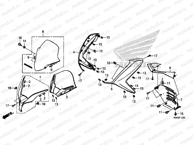 F-12 FRONT COVER / METER AWNING