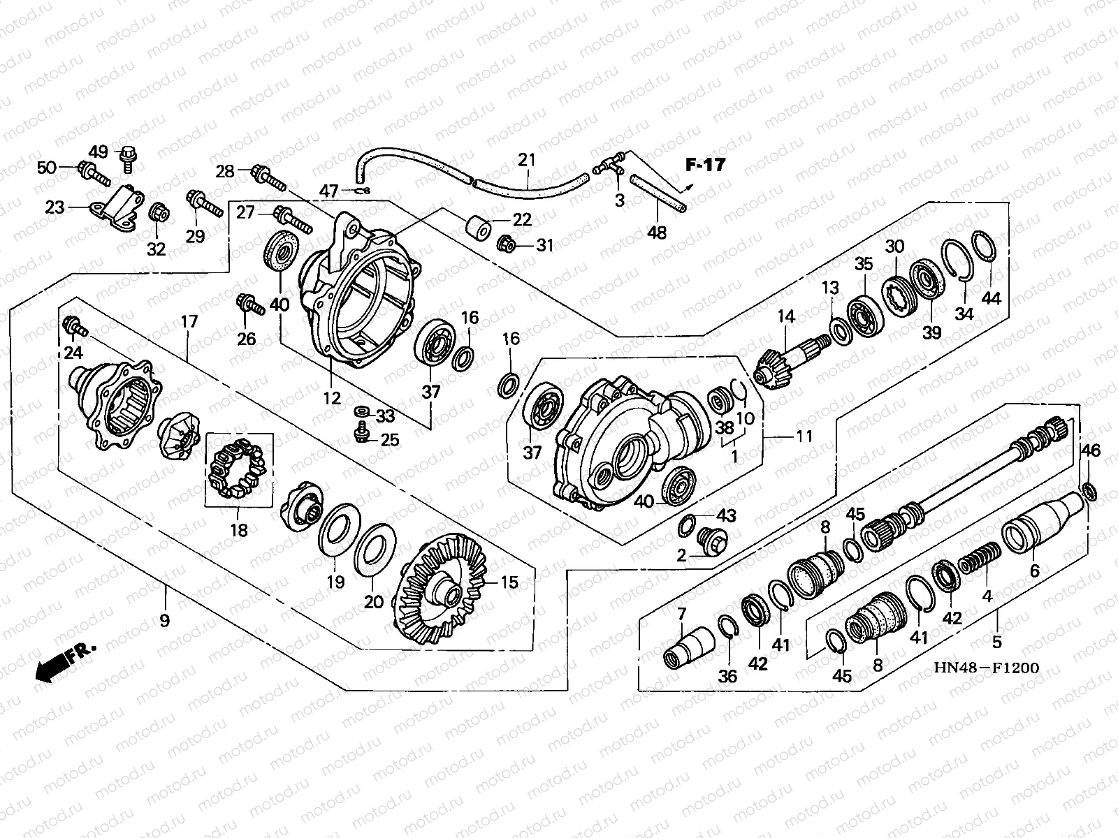 F-12 FRONT FINAL GEAR (TRX350FM/FE)