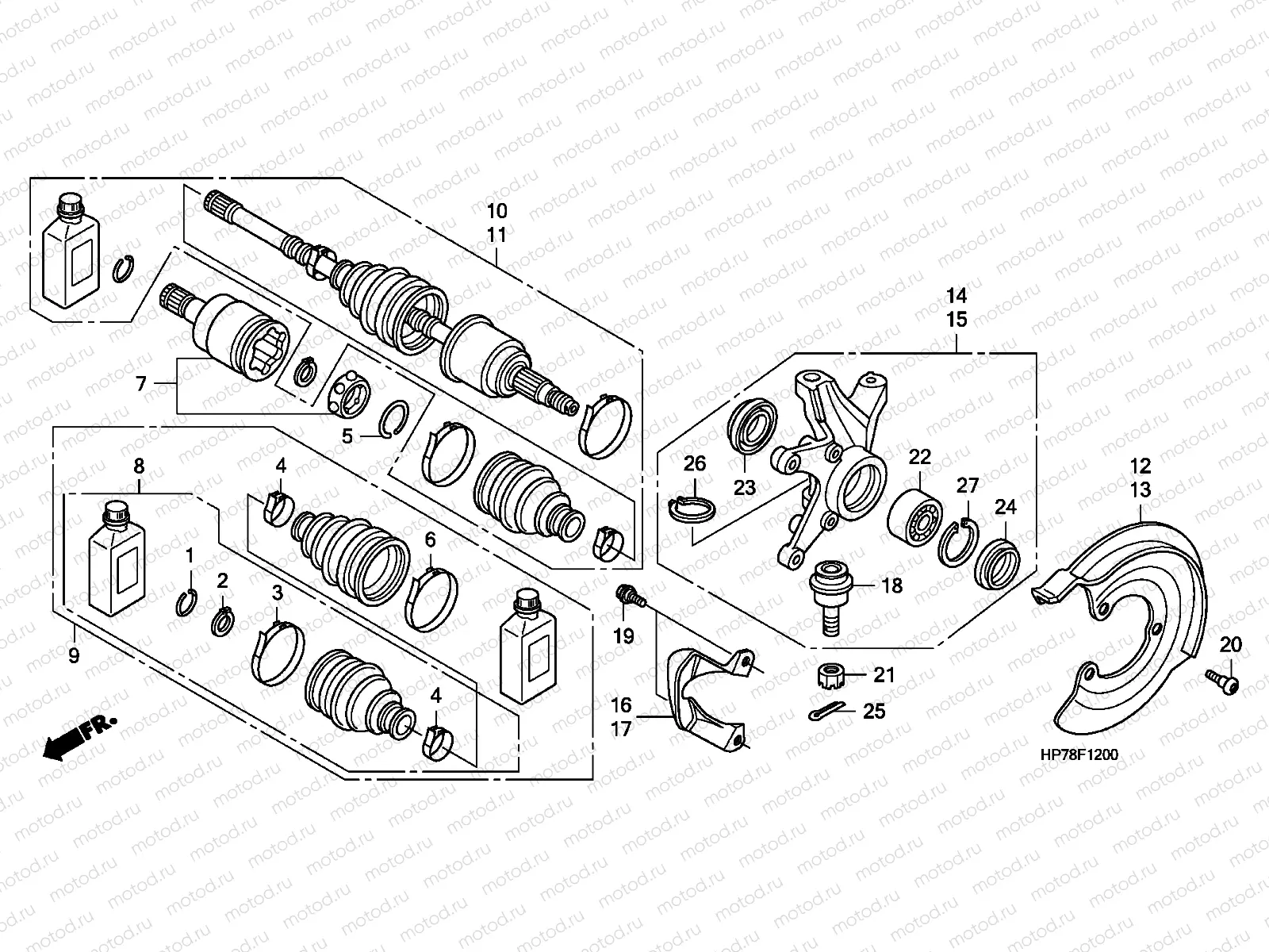 F-12 FRONT KNUCKLE/FRONT DRIVE SHAFT