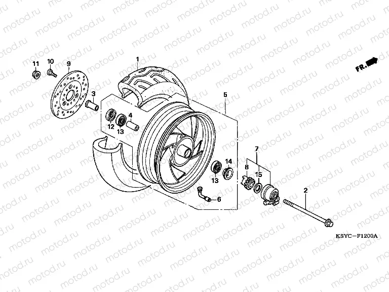 F-12 FRONT WHEEL (DISC BRAKE) (SC1255,6,8)