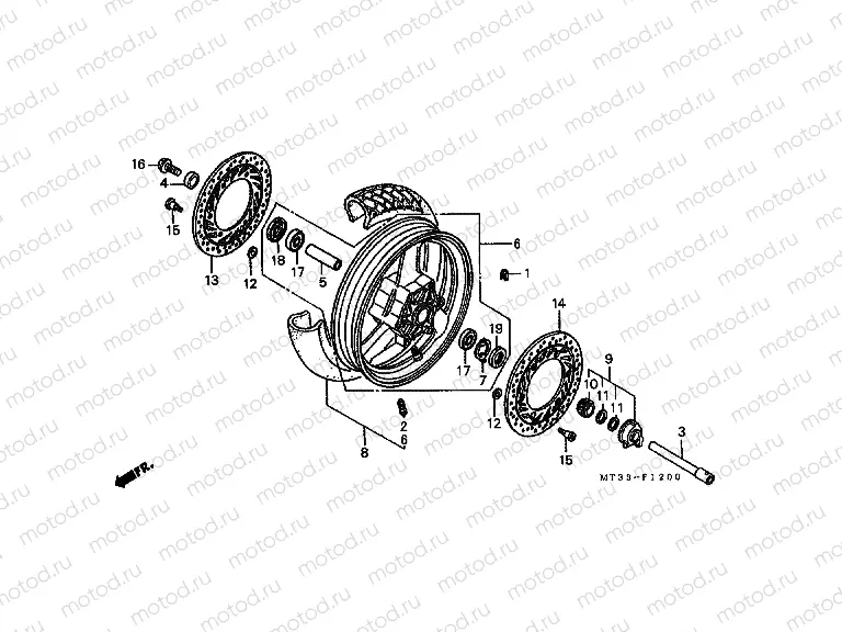 F-12 FRONT WHEEL (ST1100L / M / N / P / R)