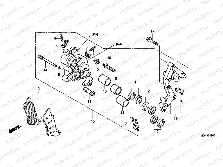 F-12 J. FRONT BRAKE CALIPER