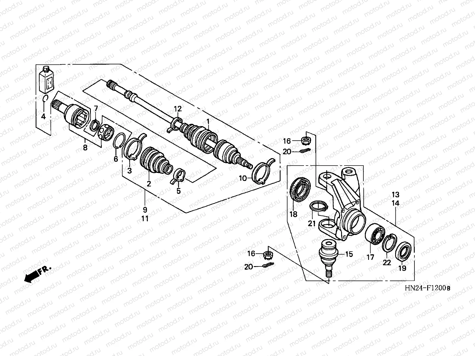 F-12 KNUCKLE (TRX500FA1/2/3/4)
