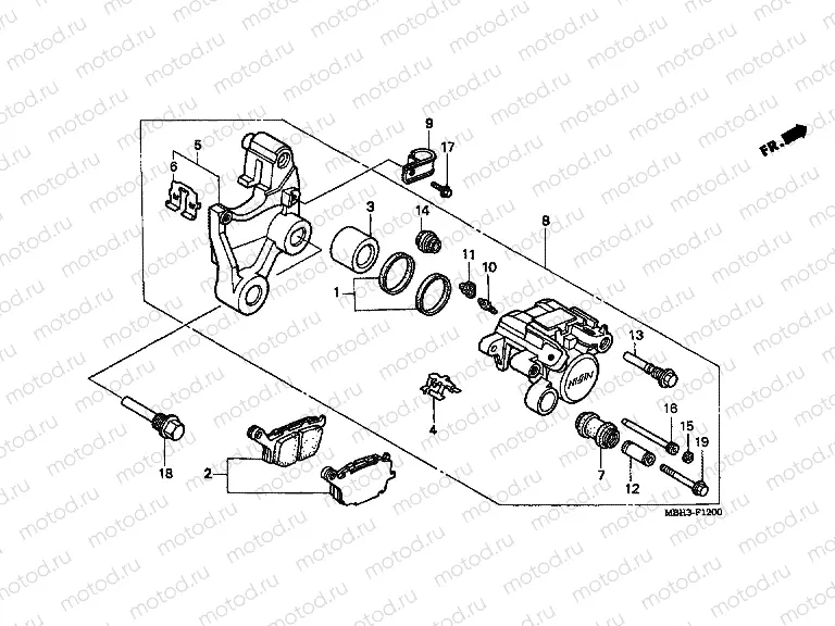 F-12 REAR BRAKE CALIPER