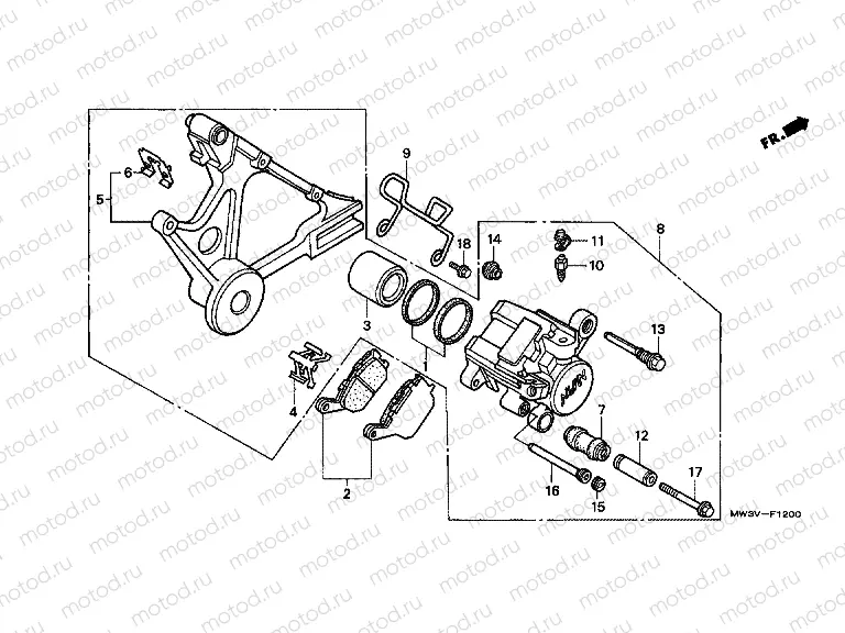 F-12 REAR BRAKE CALIPER