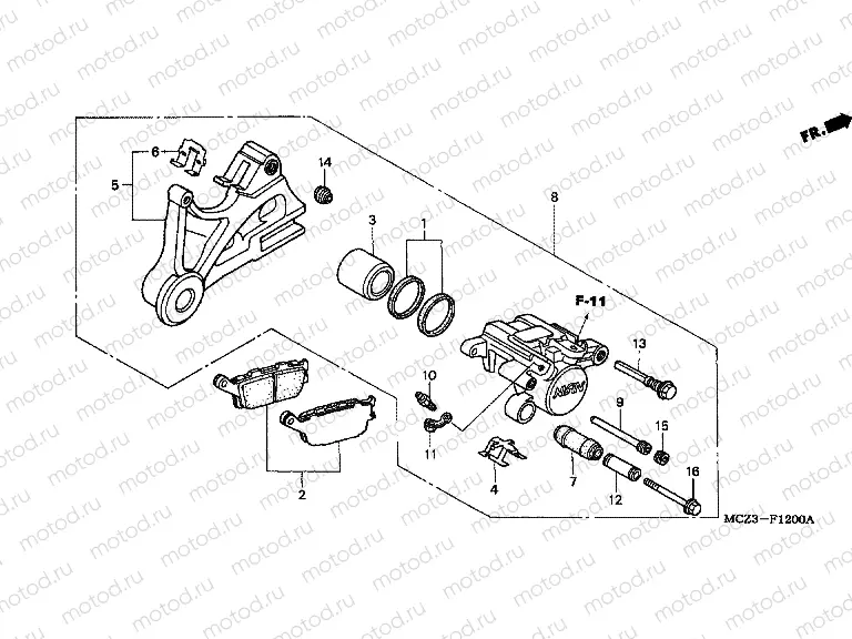 F-12 REAR BRAKE CALIPER