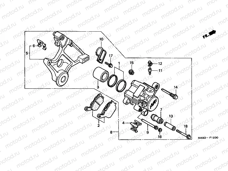 F-12 REAR BRAKE CALIPER