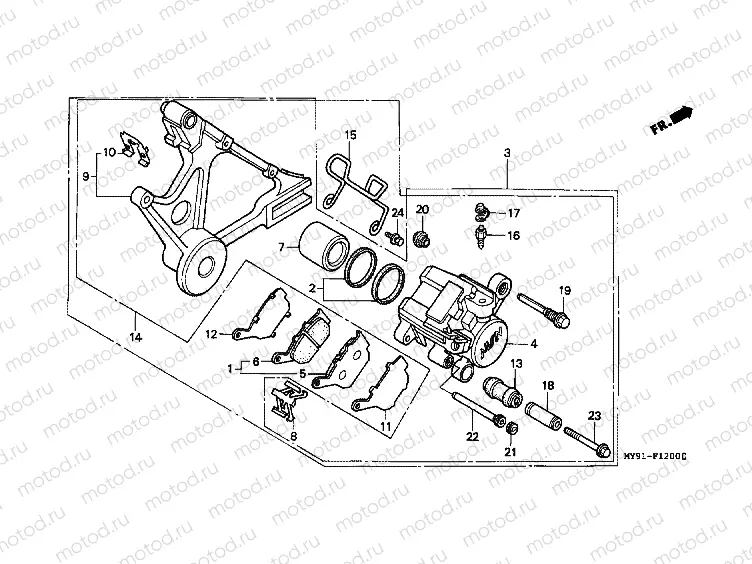 F-12 REAR BRAKE CALIPER