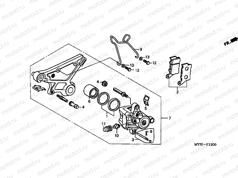 F-12 REAR BRAKE CALIPER