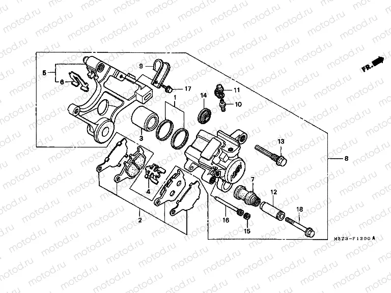 F-12 REAR BRAKE CALIPER