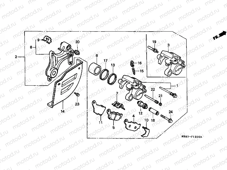 F-12 REAR BRAKE CALIPER