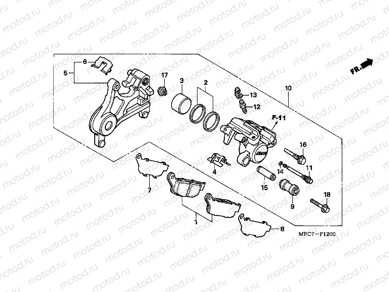 F-12 REAR BRAKE CALIPER