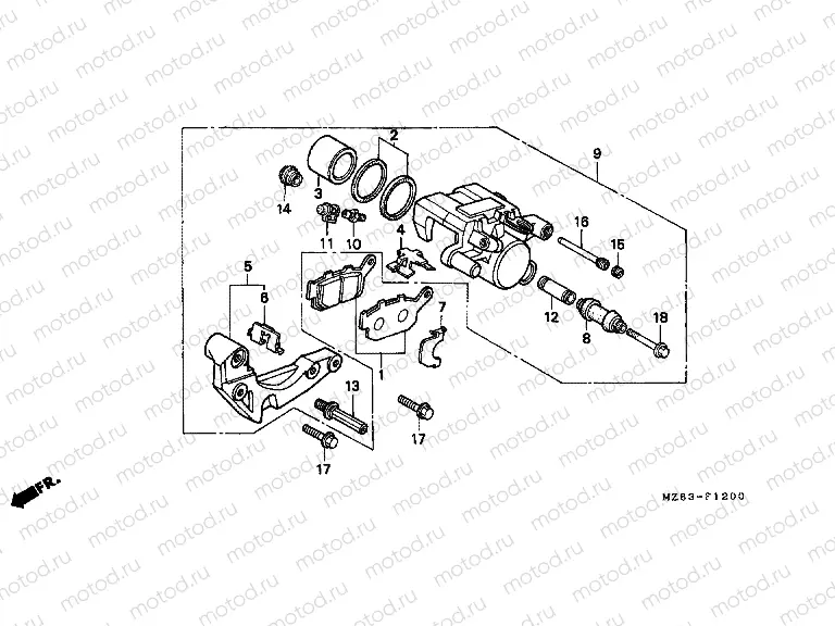 F-12 REAR BRAKE CALIPER