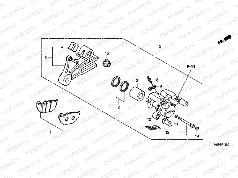 F-12 REAR BRAKE CALIPER