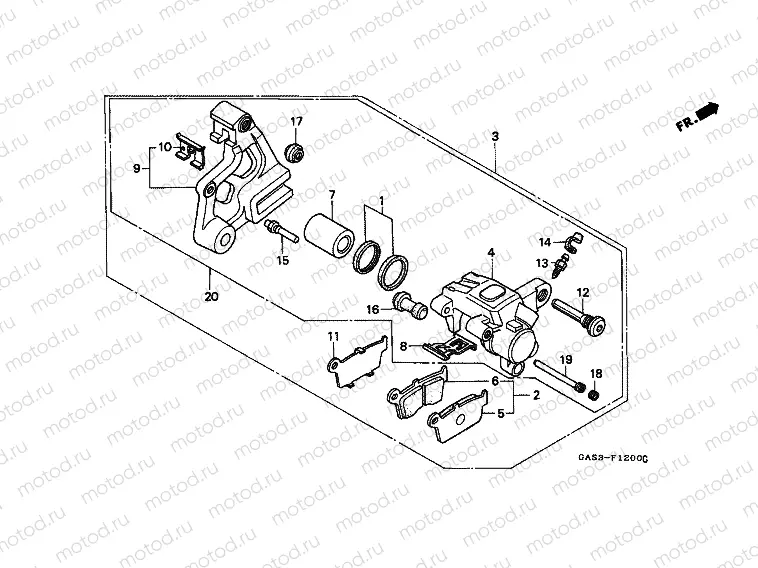 F-12 REAR BRAKE CALIPER