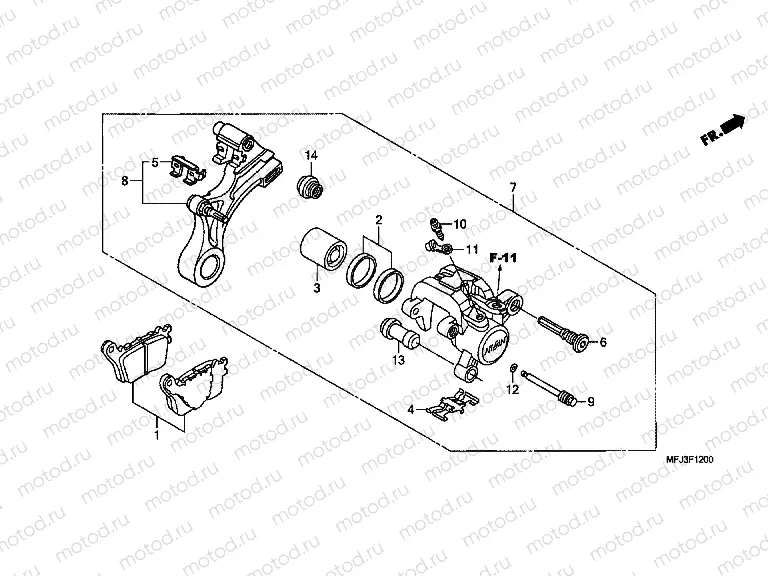 F-12 REAR BRAKE CALIPER (CBR600RR)