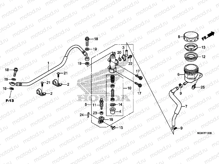 F-12 REAR BRAKE MASTER CYLINDER (CB600F)