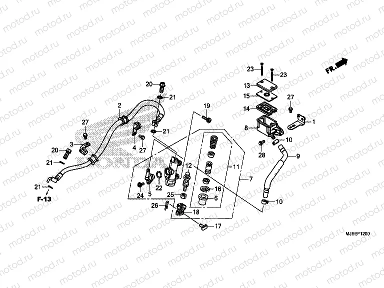F-12 REAR BRAKE MASTER CYLINDER (CB650F)
