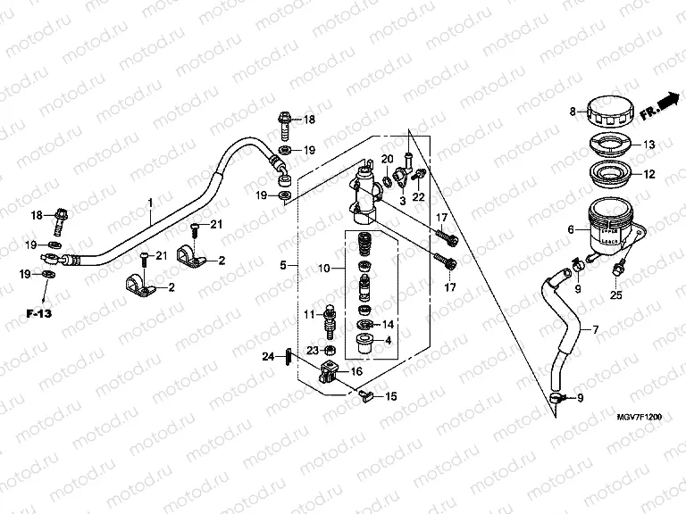 F-12 REAR BRAKE MASTER CYLINDER (CBR600F)
