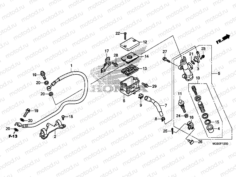 F-12 REAR BRAKE MASTER CYLINDER (NC700S)
