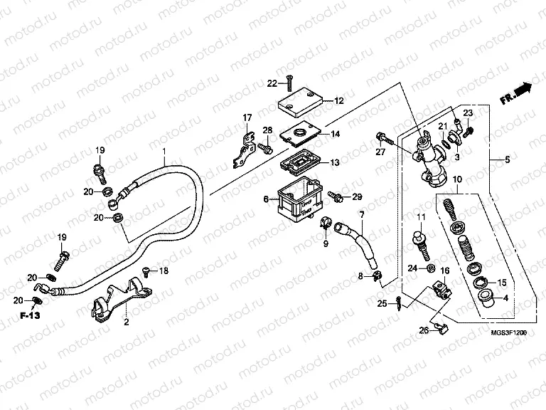 F-12 REAR BRAKE MASTER CYLINDER (NC700X)